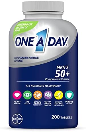 ONE A DAY Men’s 50+ Healthy Advantage Multivitamin, Supplement with Vitamins A, C, E, B6, B12, Calcium and Vitamin D, Tablet 200 Count