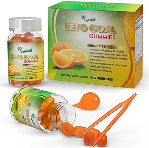 Raykobell Keto Gummies, Weight Loss Supplement, Orange Flavor, 90 Gummies (Pack of 2), Opener and Tweezer Included