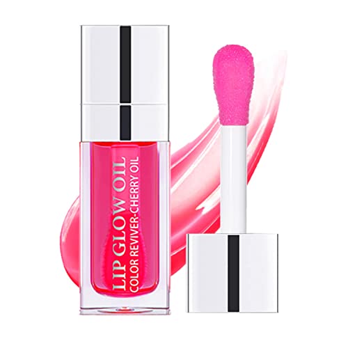 Sea-Maid Plumping Lip Oil, Hydrating Gloss Tinted Lip Balm Transparent Lip Care, Big Brush Head Glitter Shine, Long Lasting Nourishing Non-sticky Fresh Texture