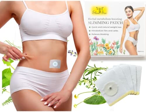 Slim Bee Effective Japanese Belly Button Patch, 30 Pack | Mugwort Wormwood Woman Patch | 3'' x 2'' Belly Pellet | No Exercise Sleeping Patch | Wonder Patch