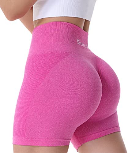 Sunzel Butt Scrunch Seamless Shorts, Womens 5 Inch Workout Shorts High Waist Stretch Booty Short for Gym/Yoga/Running/Biking