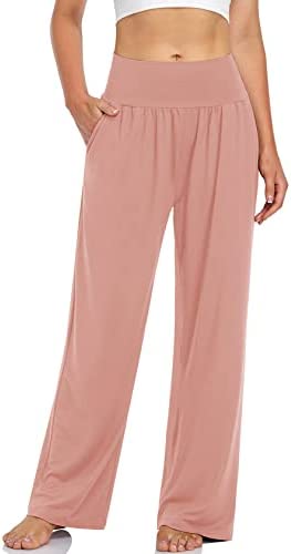 UEU Women's Casual Loose Wide Leg Cozy Pants Yoga Sweatpants Comfy High Waisted Sports Athletic Lounge Pants with Pockets