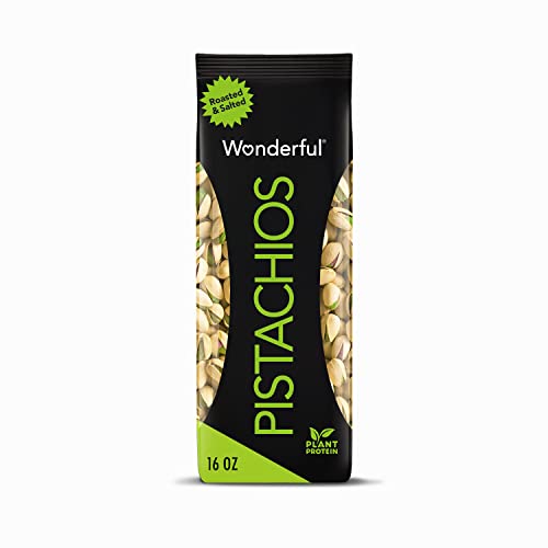 Wonderful Pistachios, In-Shell, Roasted & Salted Nuts, 16 Ounce Bag, Good Source of Protein, Carb Friendly, Gluten Free