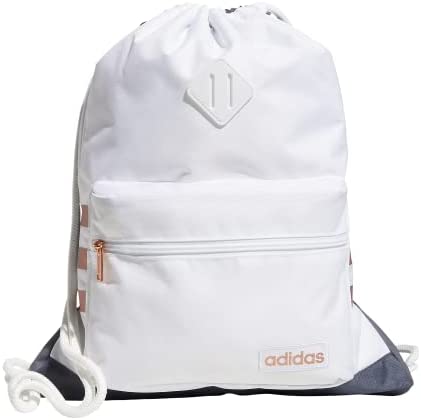 adidas Classic 3S Sackpack, White/Rose Gold, One Size