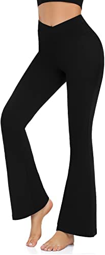 Women’s Bootcut Yoga Pants - Flare Leggings for Women High Waisted Crossover Workout Lounge Bell Bottom Jazz Dress Pants