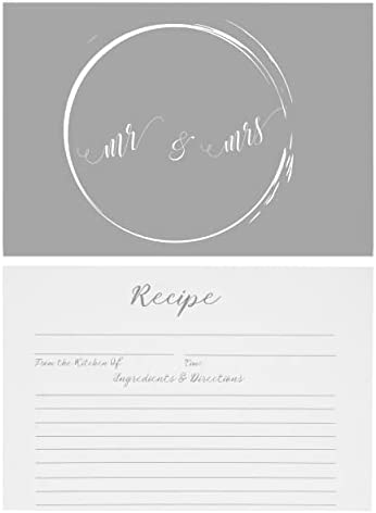 50 Count Recipe Cards 4x6 Recipe Cards For Bridal Shower - Recipe Card For Bridal Shower Gift - Bridal Recipe Cards Wedding - Blank Recipe Cards For Bridal Shower And Wedding Advice Cards