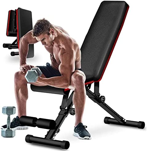 ANHAO Weight Bench, Adjustable Workout Bench for Full Body, Foldable Incline Decline Exercise Bench, Exercise Equipment for Home Workouts - 680 LB Stability Bench, Valentines Day Gifts for Him