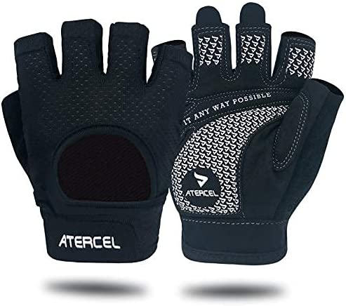 ATERCEL Weight Lifting Gloves Full Palm Protection, Workout Gloves for Gym, Cycling, Exercise, Breathable, Super Lightweight for Mens and Women