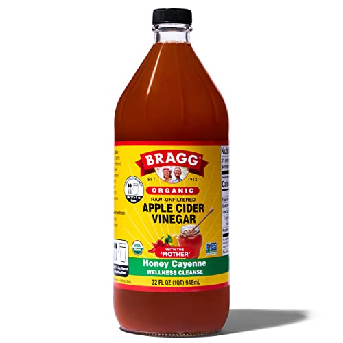 Bragg Organic Apple Cider Vinegar Honey Cayenne Wellness Cleanse – Made with ACV, Honey, Lemon Juice & Cayenne - USDA Certified Organic – Raw, Unfiltered All Natural Ingredients