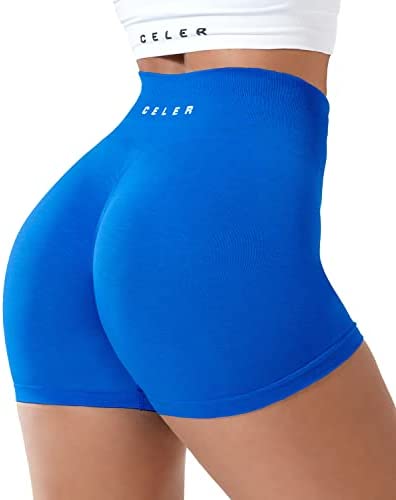 CELER Womens Workout Shorts Seamless Scrunch Butt Gym Shorts High Waisted Yoga Athletic Booty Shorts