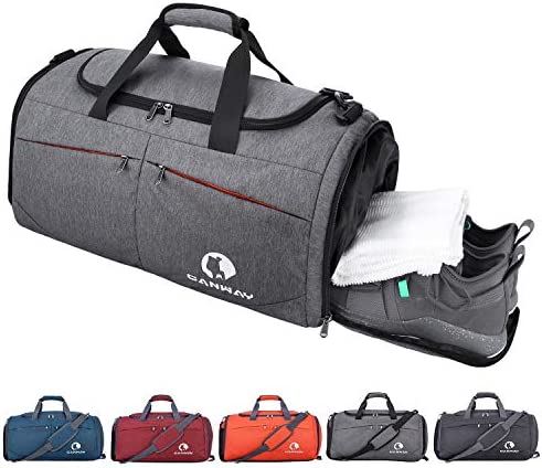 Canway Sports Gym Bag, Travel Duffel bag with Wet Pocket & Shoes Compartment for men women, 45L, Lightweight