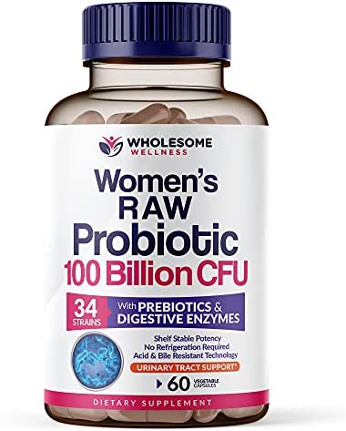 Dr. Formulated Raw Probiotics for Women 100 Billion CFUs with Prebiotics, Digestive Enzymes, Approved Women's Probiotic for Adults, Shelf Stable Probiotic Supplement Capsules