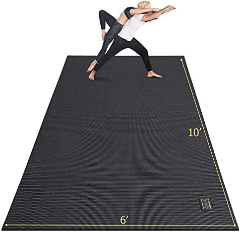 GXMMAT Extra Large Yoga Mat 10'x6'x7mm, Thick Workout Mats for Home Gym Flooring, Non-Slip Quick Resilient Barefoot Exercise Mat for Pilates, Stretching, Non-Toxic, Extra Wide and Ultra Comfortable