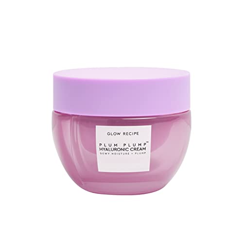 Glow Recipe Mini Plum Plump Hyaluronic Acid Face Cream - Dewy Glow Hydrating Face Moisturizer that Plumps & Balances Skin - Vegan Whipped Gel Moisturizer with Polyglumatic Acid & Ice Willowherb (20ml)