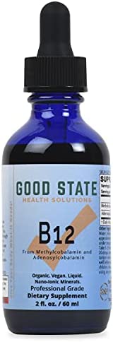 Good State| Vegan Liquid Vitamin B12| for Healthy Blood Cell Support| Vitamin Supplement| Organic| Nano-Ionic Minerals| Professional Grade| Dietary Su.