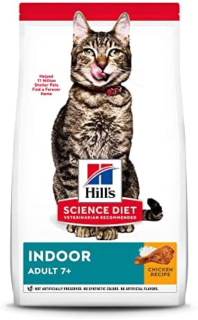 Hill's Science Diet Dry Cat Food, Adult 7+ for Senior Cats, Indoor, Chicken Recipe, 7 lb. Bag