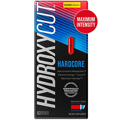 Hydroxycut Hardcore | Energy Pills | Energy Supplements With Yohimbe | 60 Pills