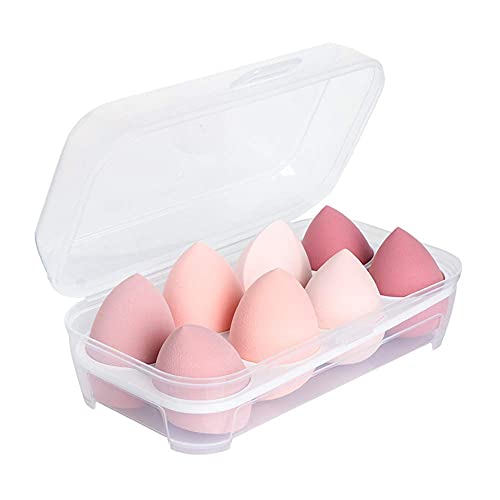 Makeup Sponge Set Blender, Beauty Sponge Makeup Blender, Dry and Wet Use Makeup Sponge Set, Liquid,Powder, Beauty Blender Collection, Multi-colored, Multi-shape Foundation Makeup tools Cosmetic (8 Pcs, Pink)