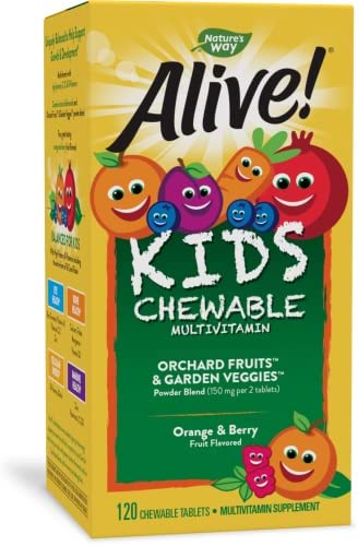 Nature's Way Alive! Kids Chewable Multivitamin, Gluten Free, 120 Chewable Tablets