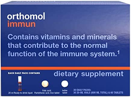 Orthomol Immun Vial, Immune Support Supplement, 30-Day Supply, Vitamins A, B, C, D, E, Zinc, Iodine