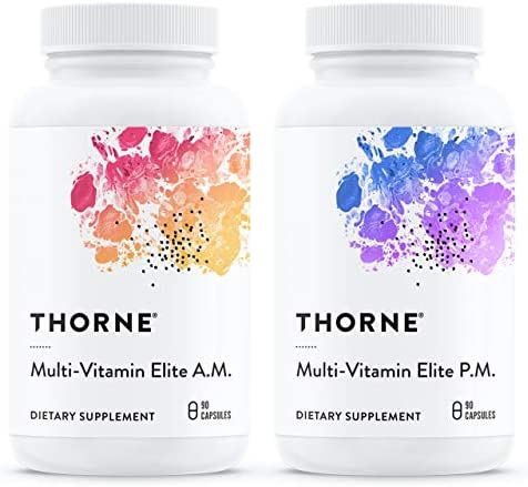 Thorne Multi-Vitamin Elite - Daily Nutritional Supplement - AM Formula Supports Cellular Energy Production and PM Formula Supports Restful Sleep - Gluten-Free, Dairy-Free - 180 Capsules - 30 Servings