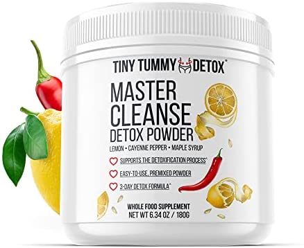 Tiny Tummy Master Cleanse Lemonade Diet - 3 Day Juice Cleanse Plant-Based Detox Powder Supplement with Lemon, Maple Syrup, and Cayenne Diet, 6.34oz Container