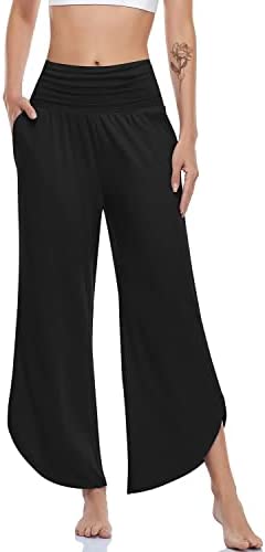 UEU Women's Wide Leg Yoga Pants High Waisted Comfy Dance Sweatpants Loose Casual Soft Lounge Joggers for Women with Pockets