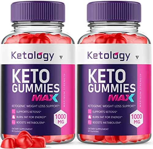 (2 Pack) Ketology Keto ACV Gummies Advanced Weight Loss Shark Oprah Tank Winfrey Ketosis Supplement, Ketology Keto + ACV Ketogenic Belly Fat Apple Cider Vinegar 525 mg Per (120 Gummies)