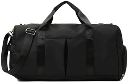 Black Multipurpose Gym Bag for Women and Men: Perfect for An Active Lifestyle, Featuring Shoe Compartment, Inner Zipper Pocket, and Waterproof Pocket for Optimal Organization.