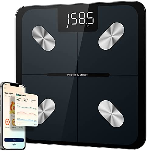 Etekcity Scale for Body Weight and Fat Percentage, Smart Accurate Digital Bathroom Body Composition Bluetooth Weighing Machine for People's BMI, Million-User App Offers Diet & Exercise Plan, 400lb