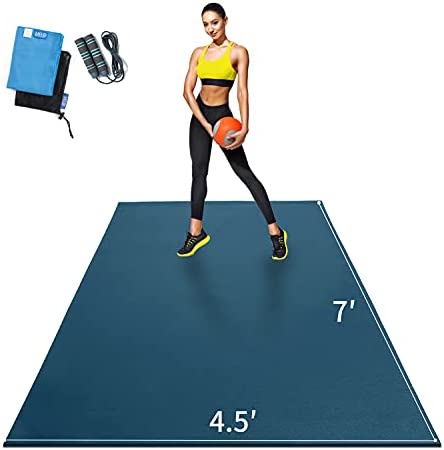 Extra Large Exercise Mat for Home Workout 84 x 54 inch, Shoe-Friendly, Non-Slip, Thick Gym Flooring Mats for All Intense Fitness - Ultra Durable