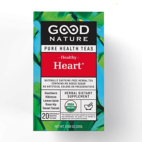 Good Nature Organic Healthy Heart Tea 20 Individually Wrapped Bags Pack Of 2