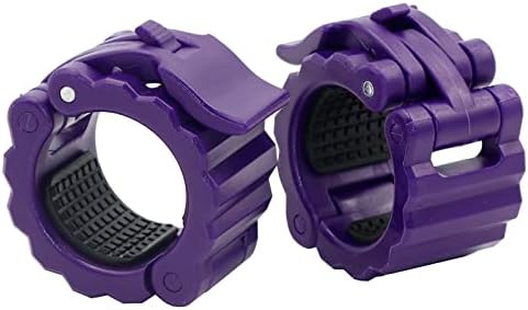 Greenseven Weight Bar Clamp Olympic Quick Release Barbell Collar Locking 2 Inch Plate Workout for Gym Home Lock Dumbbell Curl Bar(Purple)
