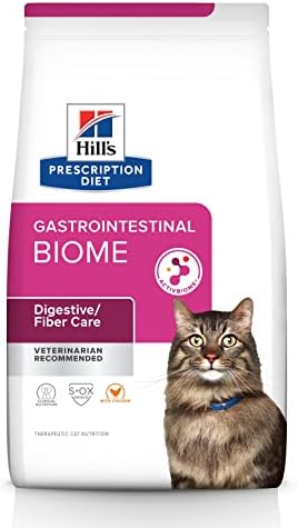 Hill's Prescription Diet Gastrointestinal Biome Digestive/Fiber Care with Chicken Dry Cat Food, Veterinary Diet, 8.5 lb. Bag