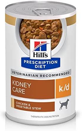 Hill's Prescription Diet k/d Kidney Care Chicken & Vegetable Stew Wet Dog Food, Veterinary Diet, 12.5 oz. Cans, 12-Pack