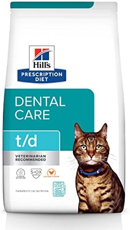 Hill's Prescription Diet t/d Dental Care Chicken Flavor Dry Cat Food, Veterinary Diet, 8.5 lb. Bag