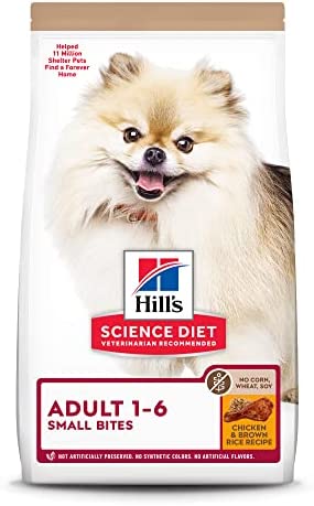 Hill's Science Diet Adult No Corn, Wheat or Soy Small Bites Dry Dog Food, Chicken Recipe, 4 lb. Bag