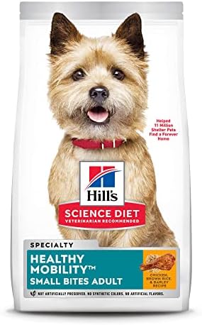 Hill's Science Diet Dry Dog Food, Adult, Healthy Mobility Small Bites, Chicken Meal, Brown Rice & Barley Recipe, 30 lb. Bag