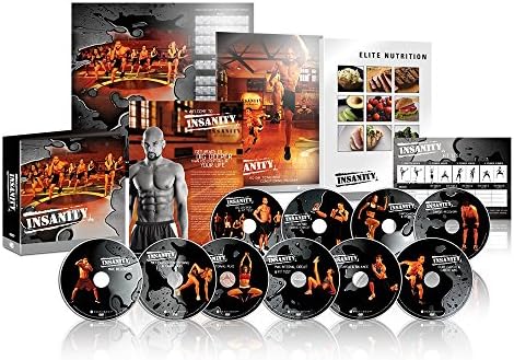 INSANITY Base Kit - DVD Workout, 60 Day Total Body Conditioning Program, Home Gym Bodyweight Exercise Program, No Workout Equipment Needed, Nutrition Guide Included, 10 DVDs