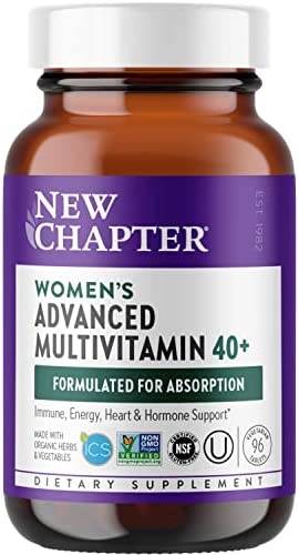 New Chapter Women's Multivitamin Every Woman II 40+ Fermented with Probiotics B D3 Organic Non GMO Ingredients, White, Berry, 96 Count