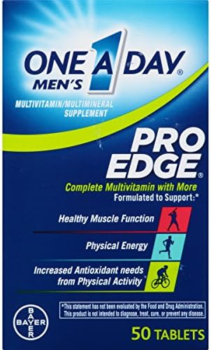 One A Day Men’s Pro Edge Multivitamin, Supplement with Vitamin A, Vitamin C, Vitamin D, Vitamin E and Zinc for Immune Health Support* and Magnesium for Healthy Muscle Function, Tablet 50 Count