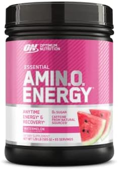 Optimum Nutrition Amino Energy - Pre Workout with Green Tea, BCAA, Amino Acids, Keto Friendly, Green Coffee Extract, Energy Powder - Watermelon, 65 Servings