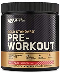 Optimum Nutrition Gold Standard Pre-Workout, Vitamin D for Immune Support, with Creatine, Beta-Alanine, and Caffeine for Energy, Keto Friendly, Fruit Punch, 30 Servings (Packaging May Vary)