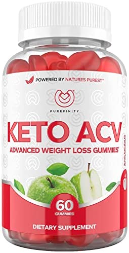 PUREFINITY Keto Gummies for Weight Loss - True Form Keto ACV Gummies for Health, Metabolism & Slimming. 1,000mg Apple Cider Vinegar Gummy with The Mother - 60 Gummies.