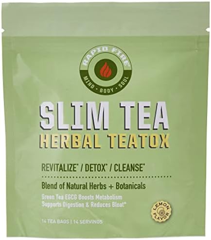 Rapid Fire Slim Tea 14 Day Herbal Teatox, Blend Of 14 Natural Herbs and Botanicals, 14 Servings