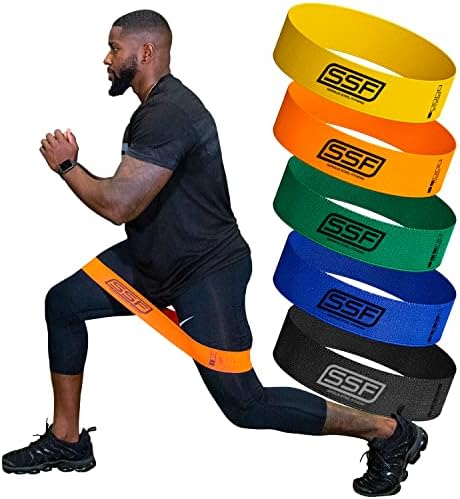 Serious Steel Fitness Fabric Mini Loop Non-Slip Resistance Band Set | Warm-Up, Physical Therapy, Glute Training, Speed and Agility Exercise Bands