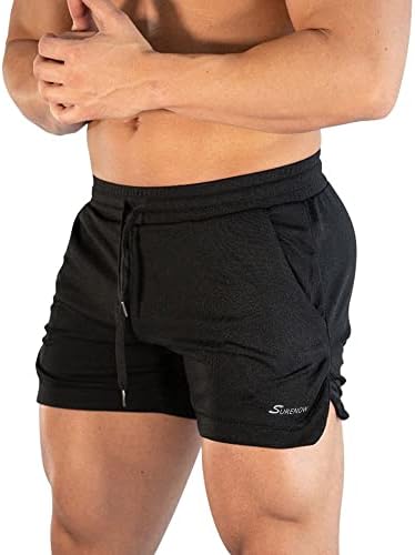 Surenow Mens Running Gym Shorts 3 Inch Breathable Lightweight Athletic Sport Shorts Training Workout Shorts with Pockets