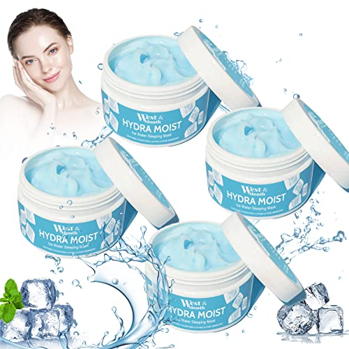 VSDNU 4Pcs Jskin Beauty Hydra Moist Moisturizer Ice Water Sleeping Mask, Jskin Beauty Hydra Moist Ice Water Sleeping Mask for Women