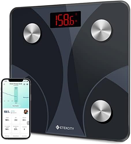 Etekcity Scale for Body Weight and Fat Percentage, Smart Digital Bathroom BMI Measurement, Accurate Bluetooth Weighing Machine, Body Composition Analyzer, 400lb