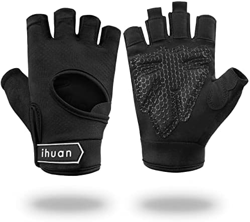 ihuan New Breathable Workout Gloves for Women & Men - No More Sweaty & Full Palm Protection Gym Exercise, Fitness, Weightlifting, Pull-ups, Deadlifting, Rowing